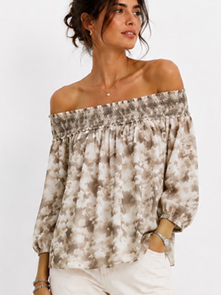 Alice + Olivia Isla Peasant Off Shoulder Blouse